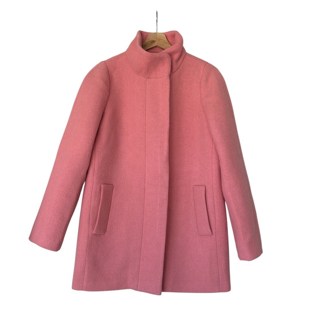 J. Crew Mercantile City Coat Petal‎ Pink Wool Blend Stadium Coat Spring Jacket 6 - Picture 2 of 13